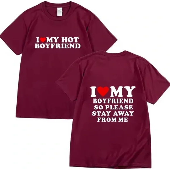 “I Love My Hot Girlfriend/Boyfriend” Graphic T-Shirt – Casual Cotton tee - Picture 9 of 10